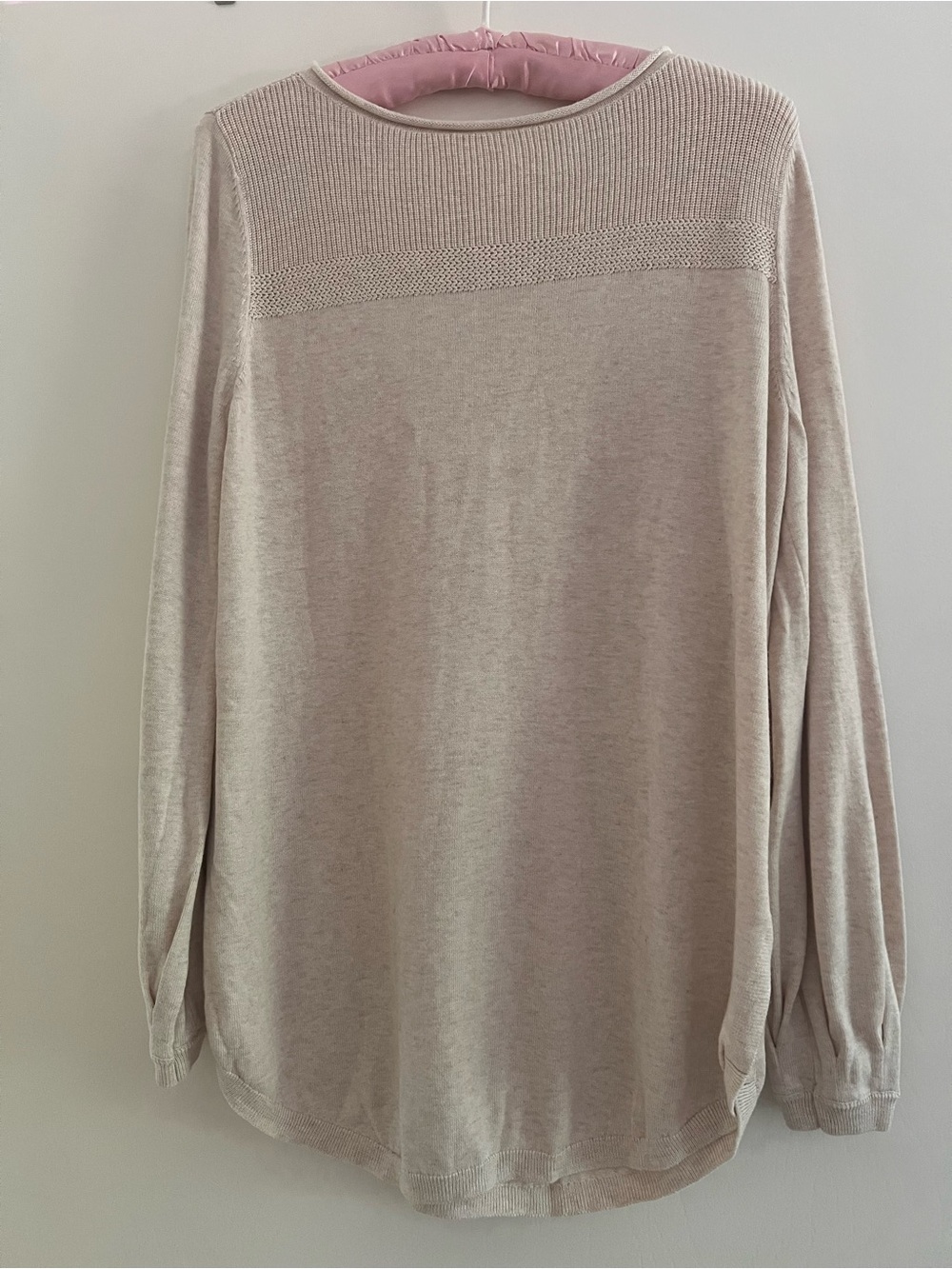 Caslon Oatmeal Long Sleeve Knit Tunic Small